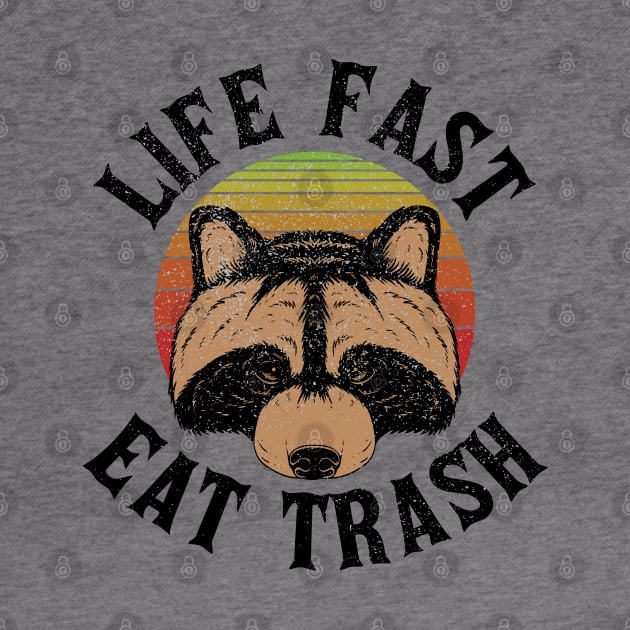 Raccoon Live Fast Eat Trash by Clawmarks